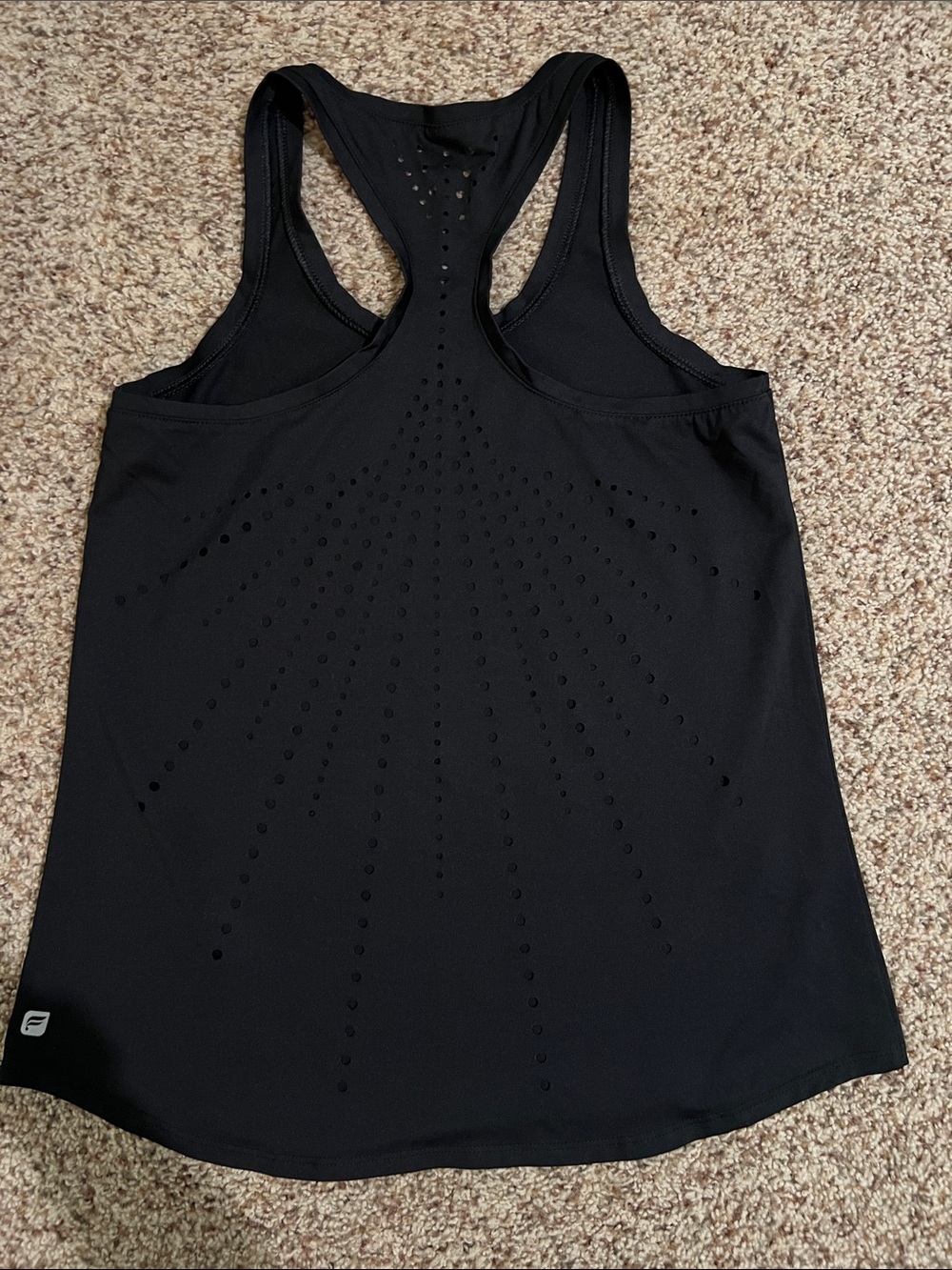 Fabletics Women's Small Black Racerback Tank with cutouts on back